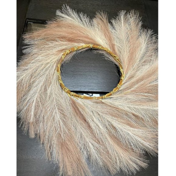 27'' Faux Artificial Pampas Wreath for Front Door Dacoration - Picture 4 of 5